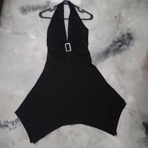Elegant Black Halter Dress